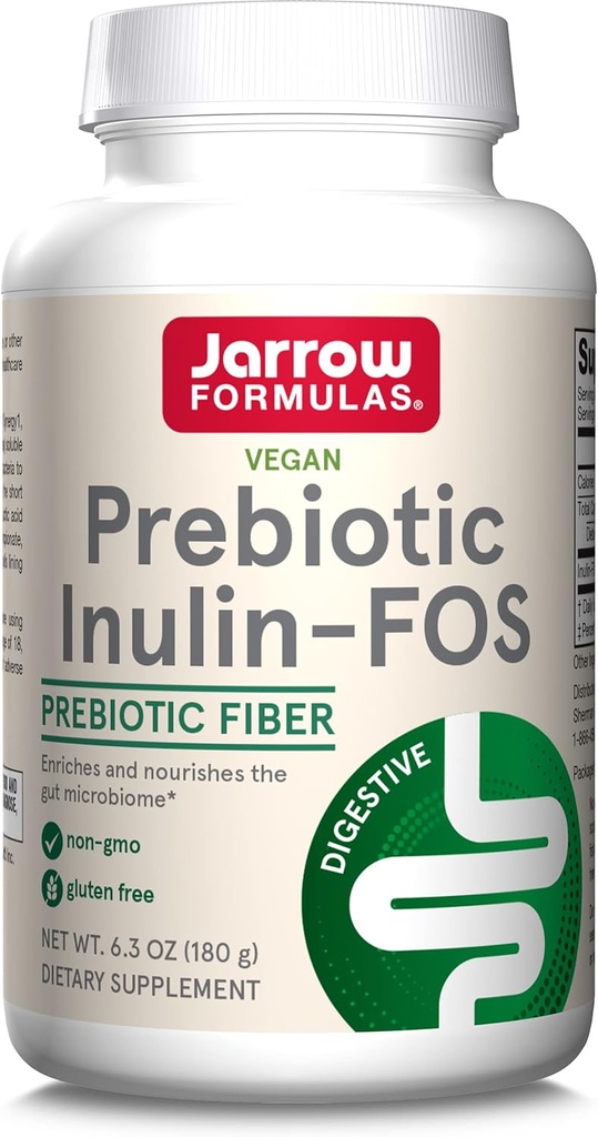 Jarrow Fixas ® Prebiotic Inulin FOS Prebiotic Fiber Supplement, 6.3 Oz, Prebiotyki dla Gut Health i Wsparcie pokarmowe, ok. 47 Służenia