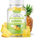 softbear Chlorek potasu Gummies 1200mg, Gummeje potasu bezcukrowe dla dorosłych Wsparcie dla nóg Krampy Wysokiej mocy suplement chlorku potasu, Smak ananasowy 60