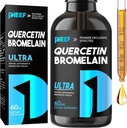 Quercetin z kroplami płynnymi Bromelain, suplementy Quercetin 1000mg, wsparcie immunologiczne dla układu oddechowego, 7- in-1 Krople płynne Quercetin z cynku