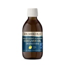 Dr Mercola Wild Caught Alaskan Cod Liver Oil, 6.8 Fl. Oz. (200 ml), 40 Sług, 1000 mg Omega- 3 na Podawanie, Suplement diety, Wspiera Mózg i funkcje kognitywne, Non-GMO, MSC Certified