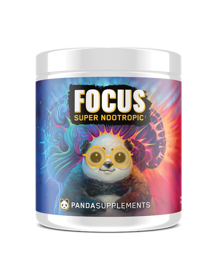 Underground Bio Labs Panda Supps Focus Super Nootropic 3.0, Energy, Clarity, Mood, Creativity, Vision, 300MG Alpha GPC, 1.5G L- Tyrosine, Lions Mane, AstraGin ™ (30 Sług) (Peach Mango 3.0)