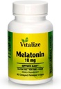 Vitalize Sleep Support: 10 mg Melatonina & Witamina B6 Zwiększona formuła 124; Szybkie wchłanianie 124; Głęboki sen i immunologiczny boost 124; Wegan, Gluten- Free, Non-GMO (60 Count)