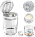 White-1 Pill Splitter i Cutter, kruszy tabletki, witaminy, Stal nierdzewna Blade, Oddzielny Puchar Picia