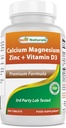 Najlepsi Naturałowie Cynk wapnia Magnezu z witaminą D3, 300 Tabletki - Wapń 1000 mg, Magnez 400 mg, Cynk 25 mg i D3 600 j.m. na Podawanie (3 Tabletki)