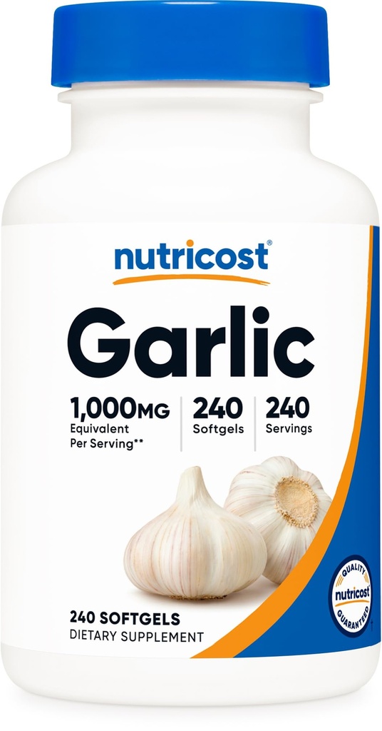 Nutricost Garlic 1000mg, 240 Softgels - Bezwodny, Premium Gluten suplement