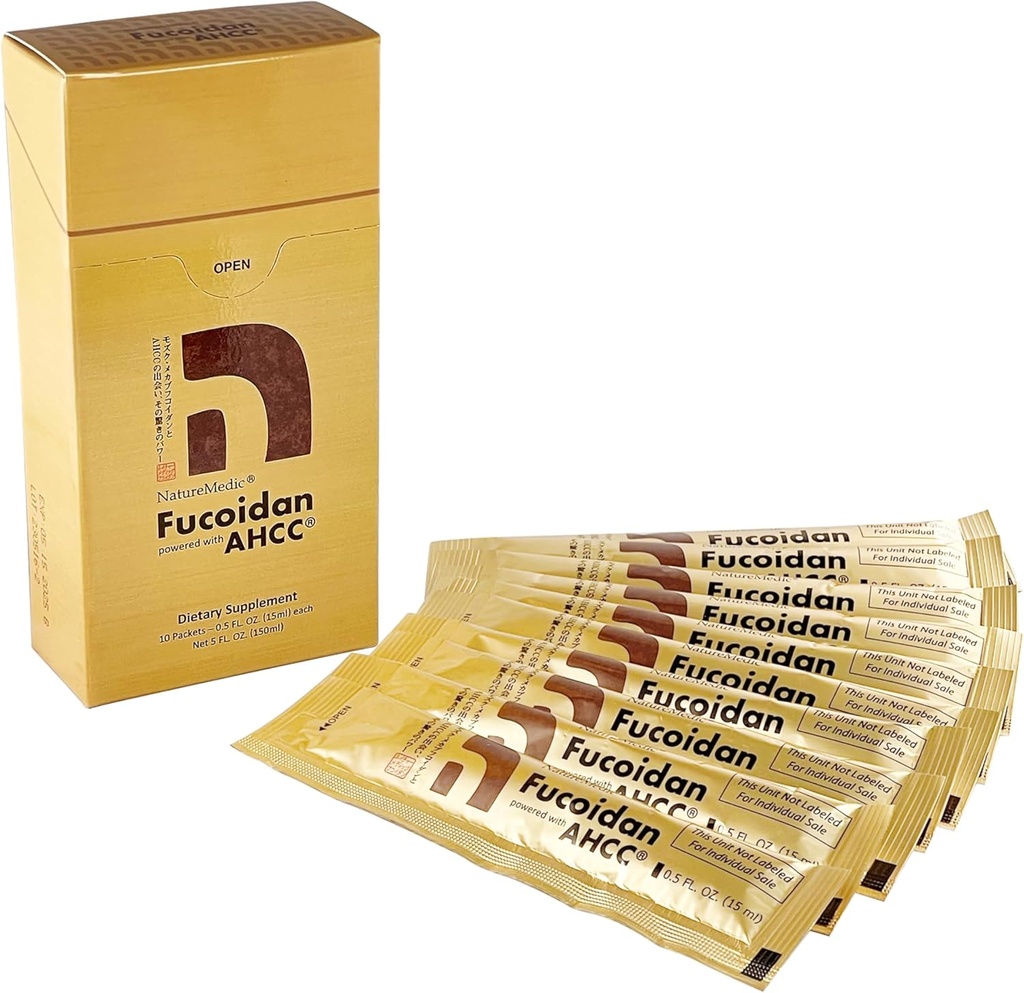 Fucoidan zasilany AHCC ® Brown Seaweed Immunitet Suplement o wysokiej czystości Organic Mekabu Mozuku Agaricus 10 Koncentrated Liquid Extract Pakiety Made in Japan