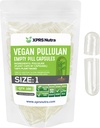 XPRS Nutra Rozmiar 1 Pululan Puste kapsułki - 100 Count Clean Tabel Plantcaps Clear Pusty Vegan Kapsułki - Premium Wegetariańskie pigułki - Do- It- Yourself Vegetable kapsułki Wypełnianie