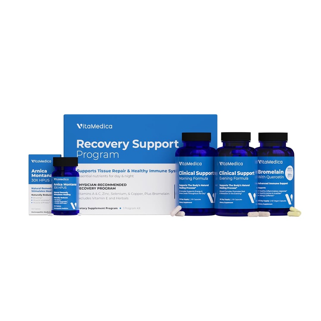 VitaMedica 124; Arnica Montana 30X + Bromelain z Quercetin + Clinical Support Formula Bundle