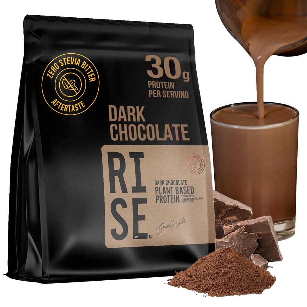 Proszek do protein na bazie plantacji dla mężczyzn i kobiet - 30g pełnoporcjowego białka roślinnego i 3g leucyny, Zero Bloat, Gourmet Cocoa, gładka tekstura, ciemna czekolada, 15 Służenia