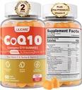 Bez cukru CoQ10 200mg Gumiaki - Koenzym Q10 w / Tauryna, Witamina E, C, B6, B12, Cynk - Wysoka Absorpcja Suplement CoQ10 do Przeciwutleniacza, Energia komórkowa i Hear- t Zdrowie, Wegan 120 C