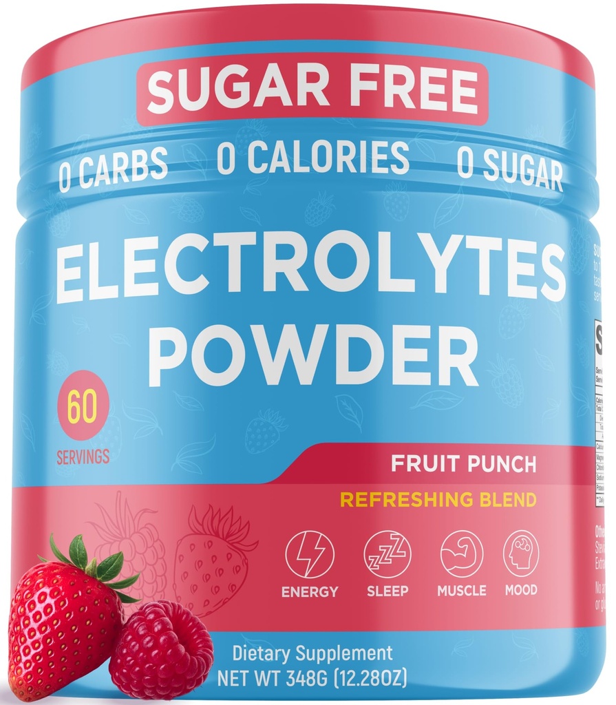 Keto Vitals Keto Electrolytes proszek 124; Keto- Przyjazne elektrolity z potasu, magnezu, sodu, wapnia 124; Electrolytes Sugar Free 124; Suplement energii Drink Mix 124; Zero Kalorii, Zero węglowodanów