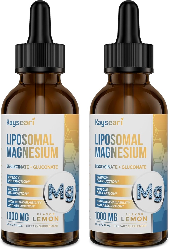 Wysoka wytrzymałość Krople magnezowe liposomalne, łatwo wchłaniane Chelatowane Formy Bisglicinatu magnezu i Glukonian magnezu, 60ML Lemon aromatyczne krople płynne