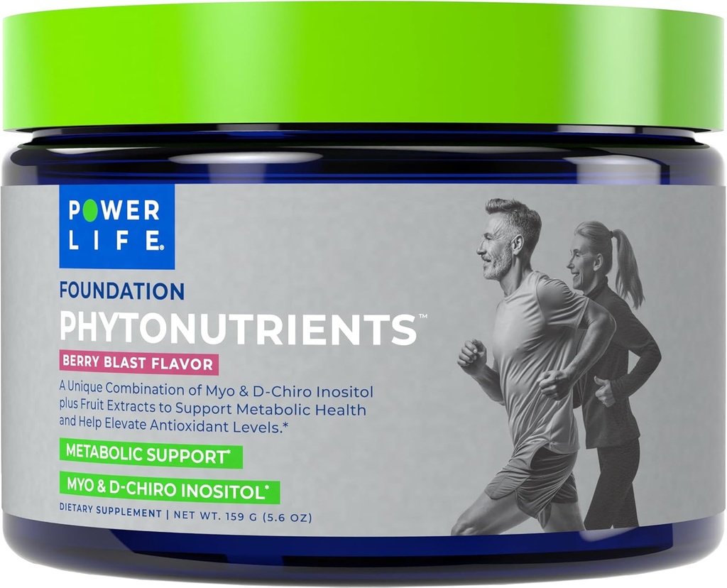POWERLIFE - Foundation Phytonutrients - Myo- Inositol & D- Chiro- Inositol Proszek z buraka kokosowego, Woda kokosowa i przeciwutleniacz Bogate Super Owoce - 30 Służenia