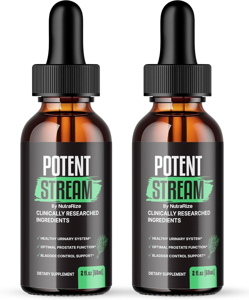 NutraRize (Opakowanie 2 Pothent Stream Drops, Advanced Prostate Supplement - Naturalne wsparcie dla zdrowia prostaty, Maksymalna moc, Opinie (60 Służenia)