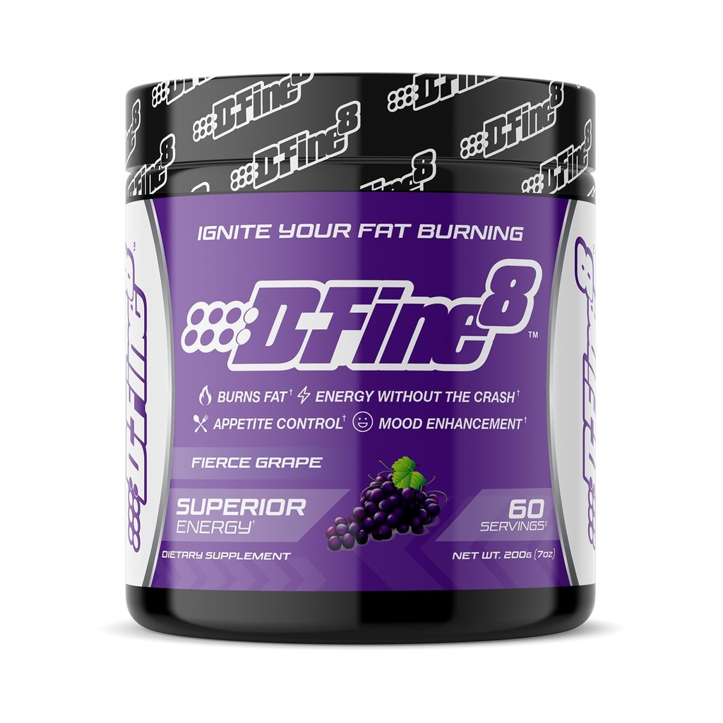 Termogeniczne pre- Workout energii proszku i rozdrabniania Suplement, Boost energy Mood & Focus, Bez cukru, Zawiera Senactiv, Endurance, 300 mg kofeiny, N- Acetyl- L- Tyrozyna (Fierce Grape)