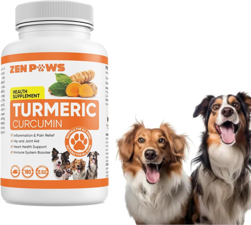 Kurkumina i piperyna - Joint Health, Mobility, Allergy & Itch Relief, Skóra i płaszcz, Gorące plamki - Kaczka Flavor z oleju łososiowego