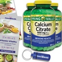 Spring Valley Wapnia Citrate Tablets Dietary Supplement 600 mg 300 Ct 3 pk Choice Bundle (900 Razem) + Witamina Guide & pojemnik na pióro (5 Produkty)!
