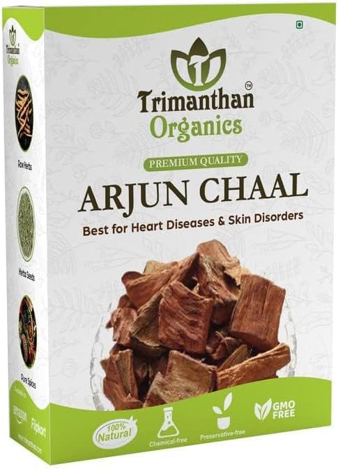 Senta Organics Arjun ki Chaal - Terminalia Arjuna- Arjuna Tree Bark - Surowiec 124; Lowers Bad Cholesterol (400 GM).