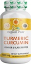 Organiczne kapsułki Veda Turmeric i Ginger 120 Pigułki - Organiczna kurkumina turmerowa z Black Pepper dla wspólnego wsparcia - Nie GMO, Gluten Free, Turmeric i suplement Ginger (95% kurkuminoidy)