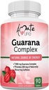 Amate Life Guarana Complex - Guarana Complex Energizer - Suplement do zasilania kofeiny - Źródło energii - Zwiększenie funkcjonalności umysłu Suplement - 1000mg guarany - 90 Tabletów