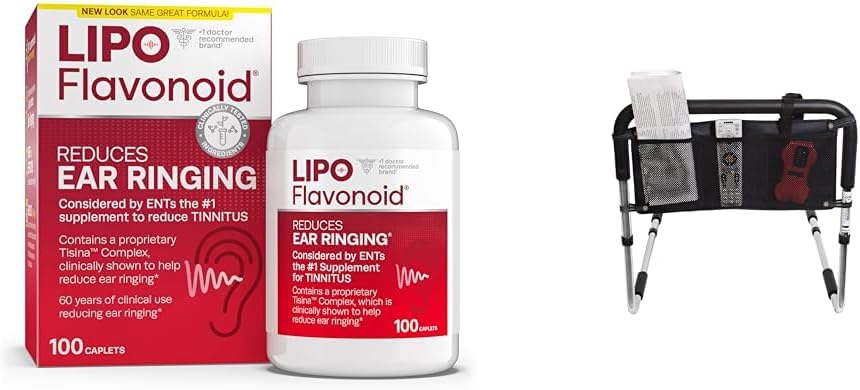 Lipo Flavonoid Tinnitus Relief 100 Kaplets & Bed Rail Akcesoria Pouch