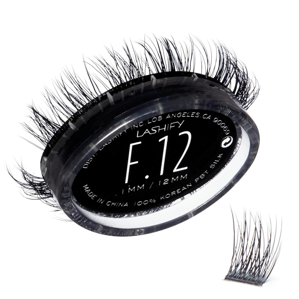 Lashify Fluffy 12mm Gossamer Eyelash Rozszerzenia Refill, czarny, łatwe DIY fałszywe rzęsy, aby dodać pełną i wymiar
