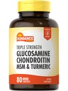 Sundance Glucosamine Chondroitin with MSM and Turmeric | 80 Caplets | Triple Strength Formula | Non-GMO and Gluten Free Supplement