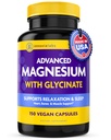 InnovixLabs Advanced Magnezu kapsułki - 150 Ct, 210 mg - Chelated Glicinate and Malate - Wysoka absorpcja, Promotes Relaxation, Kości, Zdrowie mięśni, Wegański Malenian Sleep Supplement