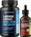 HAVASU NUTRITION Organic Maca Root Liquid Drops (60 Servings) & L Arginine L Citruline Supplement (30 Servings)