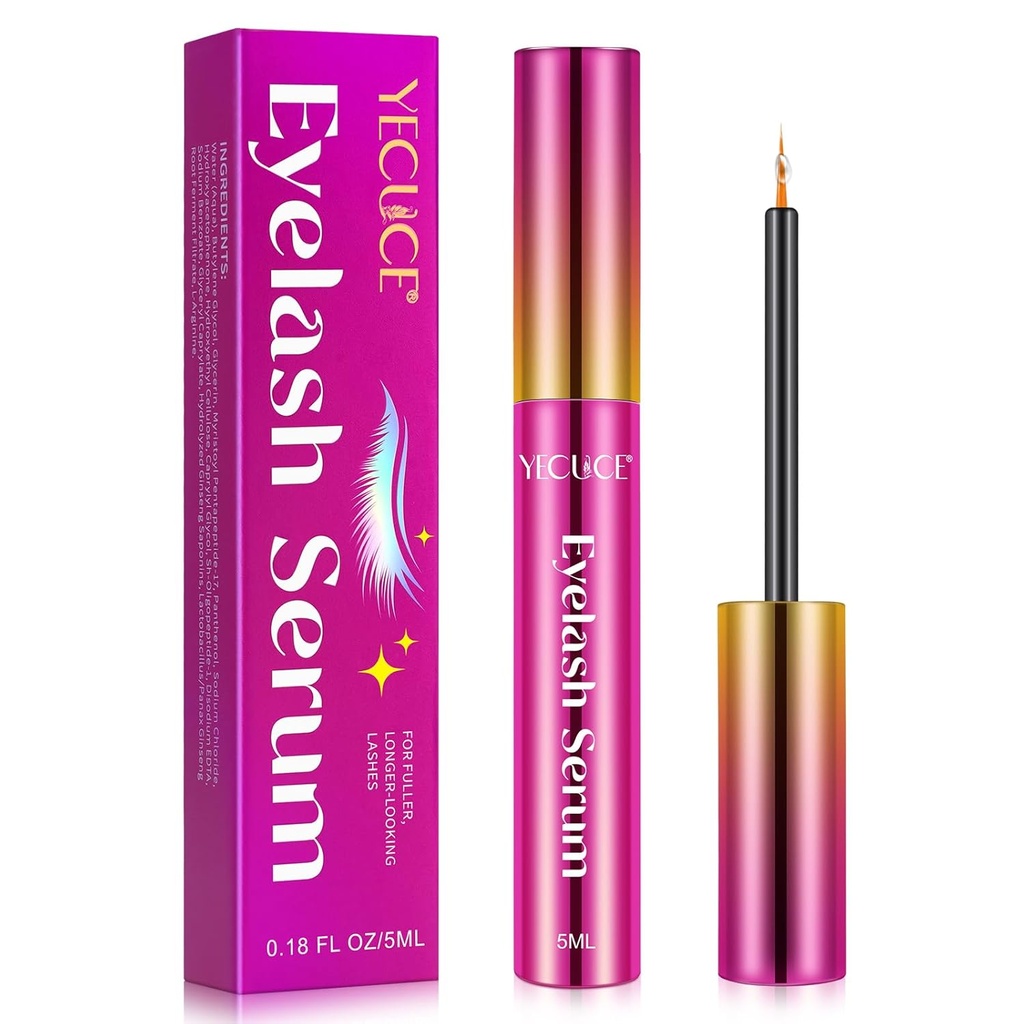 Lash Serum, 5ML Lash Serum dla wzrostu rzęs, Premium Eyelash Growth Serum dla dłuższych, Fuller i Grubsze rzęsy, Boost Lash Growth Serum: Uwolnij moc natury dla mesmeryzujących rzęs
