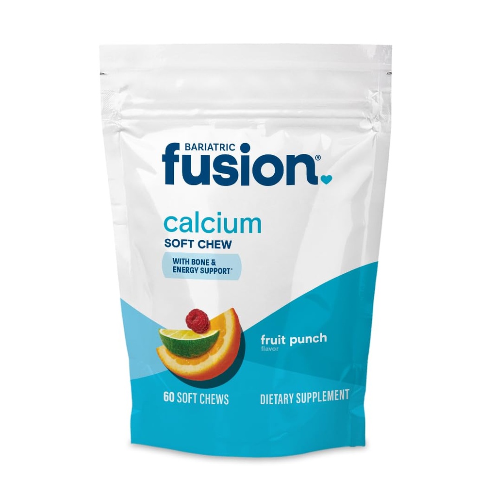 Bariatric Fusion Bariatry Wapnia Supplement Chews 124; Wapnia Citrate with Witamina D3 Bariatric Witamina 124; Sugar Free Chewable Agregable 124; 500mg Agregat 124; Owoce Punch Agregat 124; 60 Count