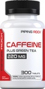 Piping Rock Cafeline Tabletki 220mg 124; 300 Tabletki 124; Suplement z Green Tea Extract 124; Wegetarianin, Non-GMO, Gluten Free