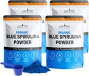 Organiczny niebieski Spirulina Proszek, 120 Servings - 100% Czysty Superfood Blue- Zielony Algae, Natural Food Kolorowanki dla Smoothies & Napoje białkowe - Nie GMO, Gluten- Free, Wegan + USDA Certified, No Fishy Smeak