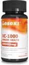 Losoki VC 1000 - Wysokodawkowe dodatki witaminy C do immunologicznego wsparcia i ochrony przeciwutleniaczy - Formuła buforowana proszkiem Rose HIPS - 60 tabletek