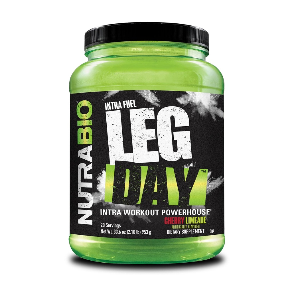 NutraBio Dzień nogi Intra Workout Proszek - Advanced Carb Supplement with Cluster Dekstryna & Elektrolites - Carb Powder with EAA / BCAA - Cykliczny Dekstryna do Performance - Wiśniowy Lim, 20 Służenia