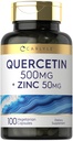 Carlyle Quercetin 500 mg kapsułki 124; z 50mg cynku 124; 100 Hrabia 124; Non-GMO i gluten suplement wolny