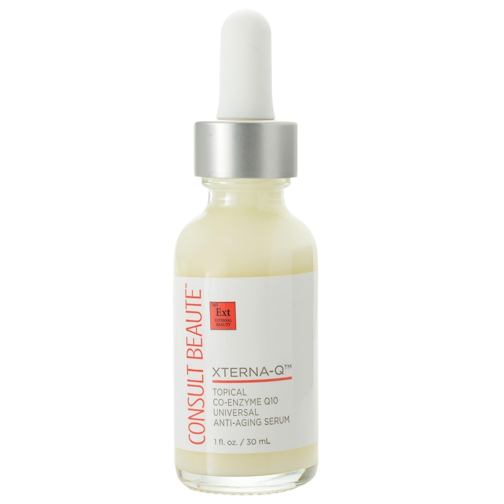 Consult Beaute XTERNA- Q COEnzyme Q10 Anti- Aging Serum dla twarzy i szyi, Smoothing CoQ10 Peptides, Bergamot Fruit Oil, Antioksydant Skin Care 1 Fl. Oz.