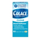 Colace Clear Stool Softener for Gentle Effective Conservation Relief, # 1 Doctor Recommended Stool Softener Brand, Dye Free, 50 mg Docusate kapsułki, 60 Count