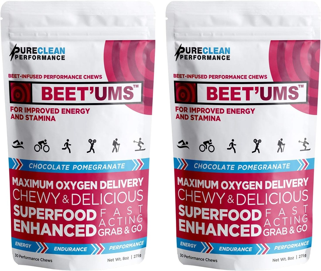 BEET 'UMS Beet Chews - Premium Organic Beet Sok w proszku Suplement - Tlenek azotu Energia & Przepływ krwi Wsparcie cyrkulacji - Real Chocolate Granate Health Chews with 7 Superfoods (2)