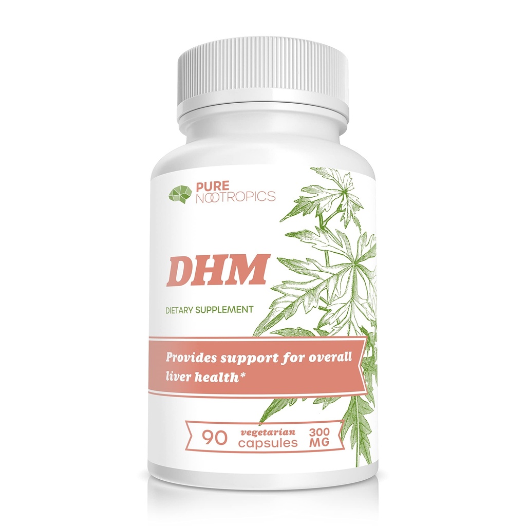 Pure Nootropics Dihydromyricetin (DHM) 300 mg kapsułki 124; Hovenia Dulcis Extract 124; 90 Veg Cap Value Pack 124; Wsparcie zdrowia wątroby 124; Po wsparciu alkoholowym 124; Strona Smart
