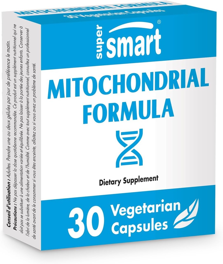 SuperSmart - Mitochondrial Formula (Advanced Formula) - with PQQ, R-Lipoic Acid, Acetyl-L-Carnitine - Mitochondrial Supplement | Non-GMO & Gluten Free - 30 Vegetarian Capsules