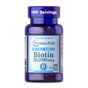 Puritan Pride Premium Ultra Mega Biotin 10,000mcg, Suplement diety dla zdrowych włosów, skóry, paznokci i wsparcia metabolizmu energii, 100 Day Supply, 100 Softgels szybkiego wydania