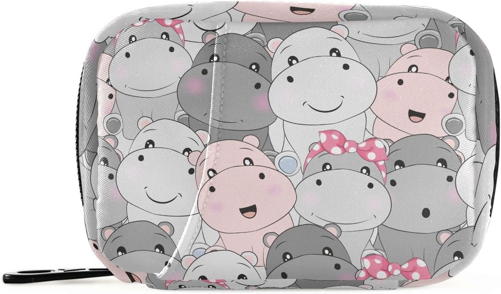 Pudełko Hippo Cartoon 7-dniowy pióro Case Travel Pill Organizer Bag z Zipper przenośny tygodniowy suplement witaminy posiadacz Pouch Bag