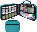 Duża, wyściełana butelka butelka organizer, Medicine Bag, Case, Carrier for Medications, Witaminy i Dostawy medyczne - Travel Medicine Organizer and Home Storage Med Bag - Turkusowy (Bez blokady
