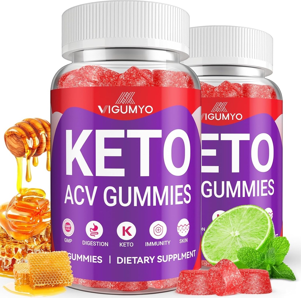 Keto ACV Gummies 1500MG Keto Jabłko Cydr Ocet skomponowany z Granatem Sok z buraków w proszku B12 Wegan Non GMO 120 Gummies