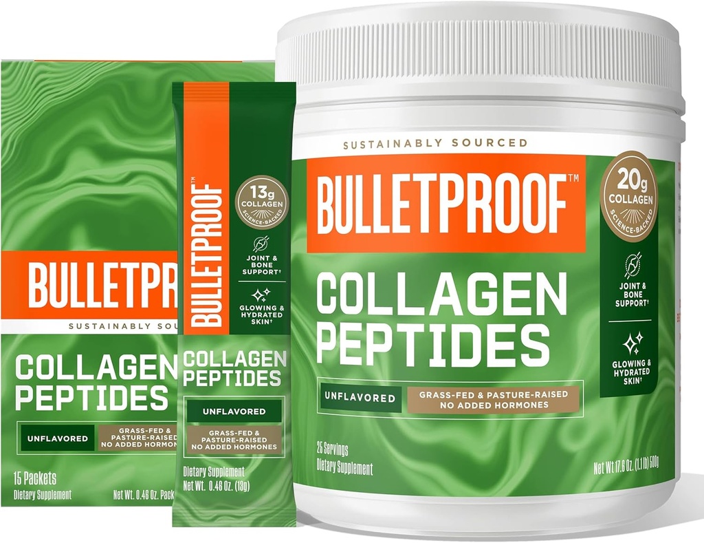 Kuloodporny proszek z nieflawored Collagen Protein Powder, 18g Protein, 17.6 Oz, nieflawored Collagen Protein Powder GoPacks, 12g Protein, 15 Pack, Kolagen Peptydes i Amino Acids