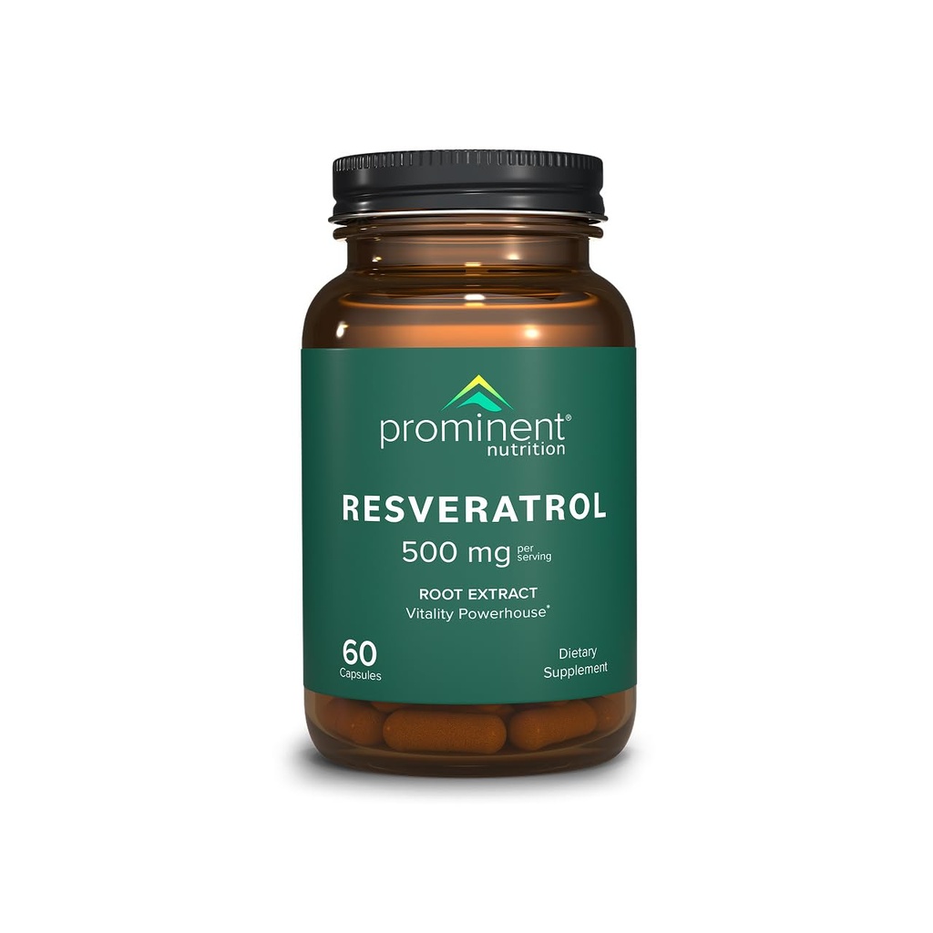 Wybitny suplement resweratrol odżywczy, antystarzenie i wsparcie immunologiczne, 98% czysty suplement trans- resweratrol, 500 mg, 30 Day Supply - 1 opakowanie