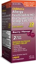TARO Relief alergiczny dla dzieci 12HR Niesenny lek przeciwhistaminowy Płyn, Berry Flavor, Alkohol wolny, Dye- Free & Sugar Free, Feksofenadyna HCl (4 oz)