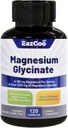 Magnezu Glicynian Kapsułki 1270mg, 380mg Suplement magnezu, Wysoka Absorpcja Magnezu Glicynian Suplement, Non-GMO No gluten, 120 Kapsułki
