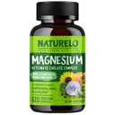 NATURELO Magnezu Glycinate Chelate Complex - 200 mg Magnezu z warzywami organicznymi, aby wspierać sen, spokój, skurcze mięśni i stres Relief - Gluten Free, Nie GMO - 120 Kapsułki